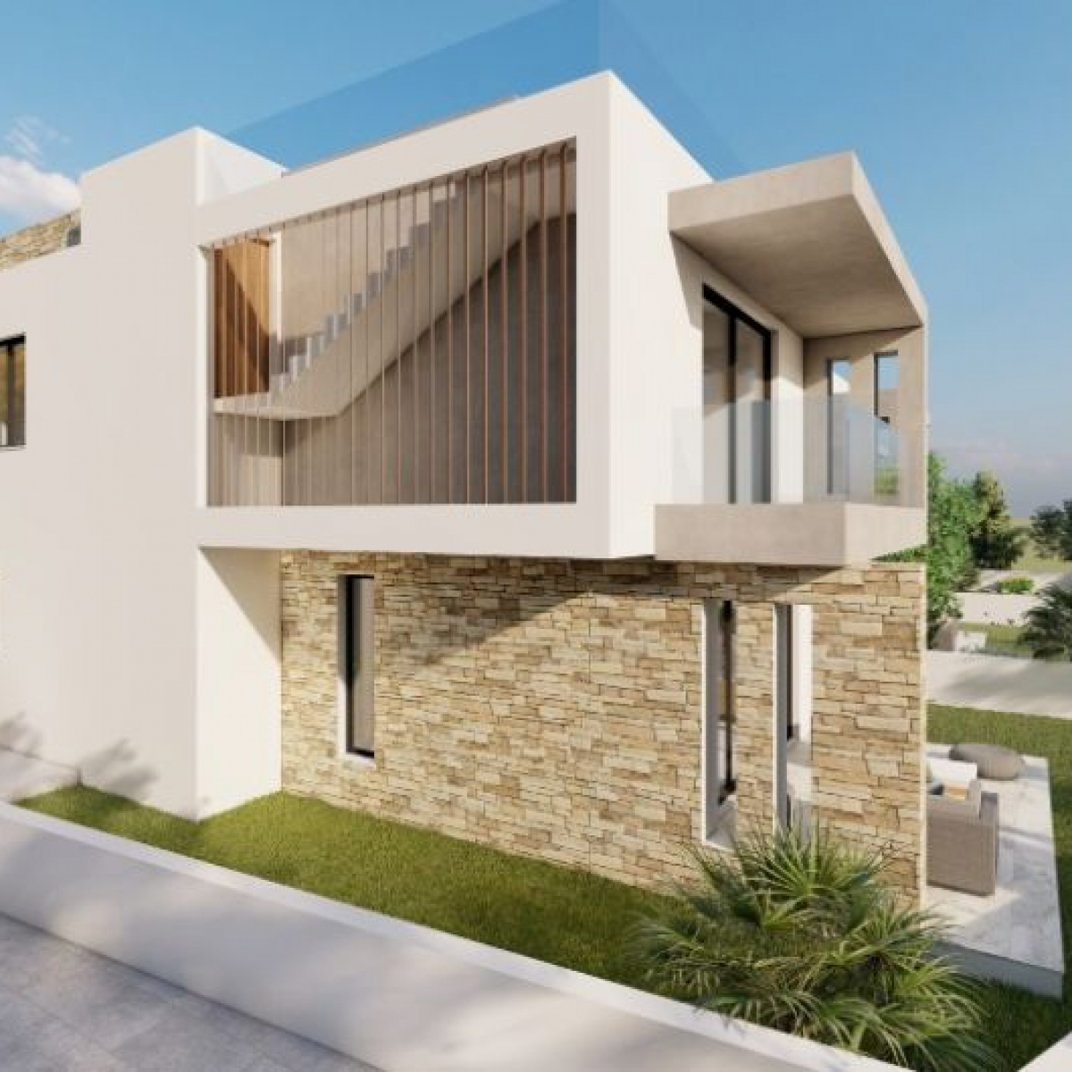 Sea view villa on hill